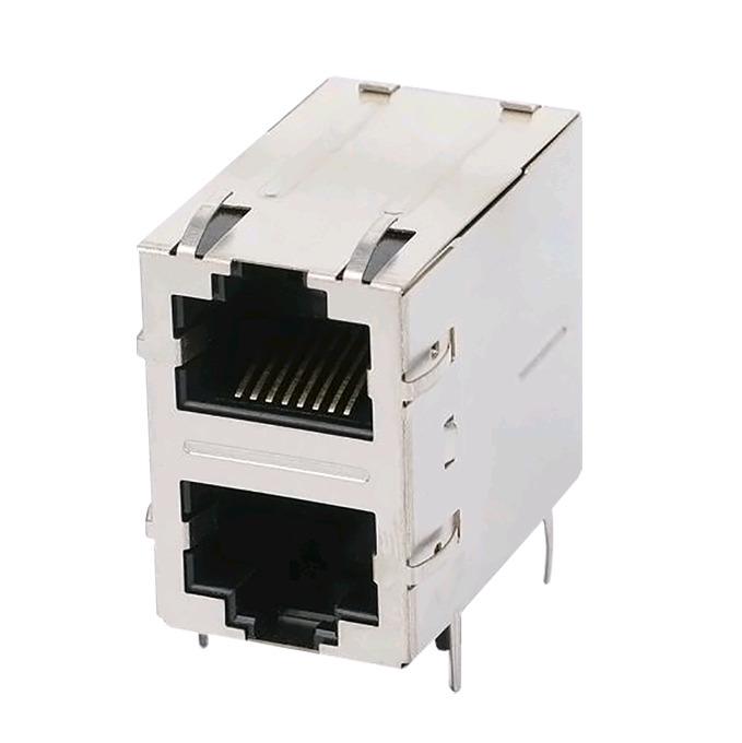 ARJ21A-MCSJ-LU2 Stacked 2×1 RJ45 Connector With Integrated Magnetics 1G Featured Image