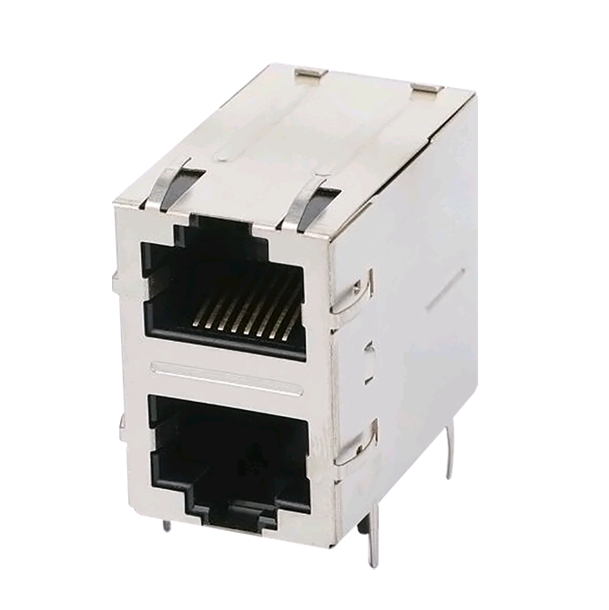 PriceList for RJ12 Jack - ARJ21A-MCSA-LU2 Stacked 2×1 RJ45 Connector With Integrated Magnetics – Zhusun