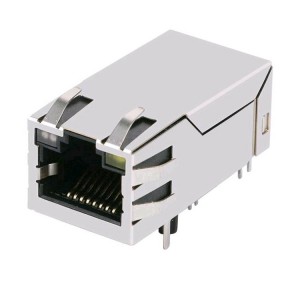 L816-1X1T-06 0816-1X1T-91-F Single Port 90 Degree 100 Base-T Magnetics Ethernet RJ45 Connector