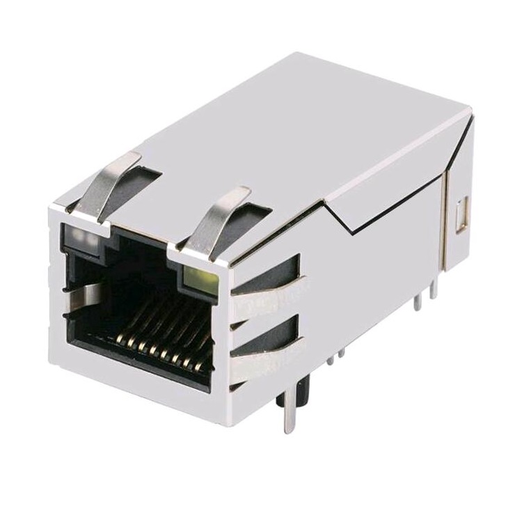 ARJ11F-MASA-AB-EM2 с LED Gigabit Ethernet 12 PIN удължен RJ45 жак за женски конектор