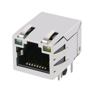 RT7-1T4AAM1A With LED Gigabit Magnetic Ethernet RJ45 Female Connector 90 Degree