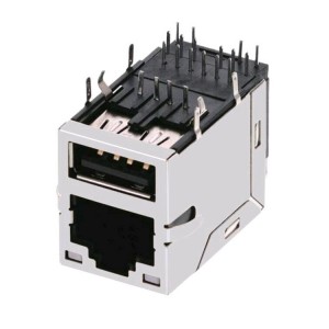 1840024-2 Single Port Gbe Ethernet RJ45 Integrated USB 2.0 Computer connector