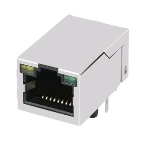 JFM24111-2101-4F With LED Tab UP 8P8C 100 Base-T Ethernet RJ45 Magnetics Connector