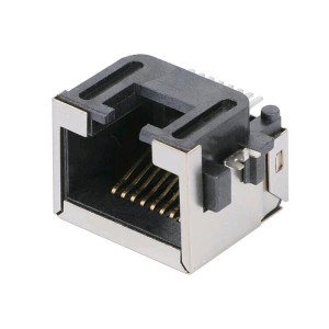 E6688-120212-L დაფის Edge Cutout SMT 1X1 Port RJ45 Ethernet კონექტორი