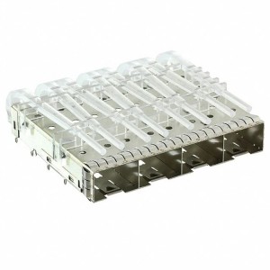 With Light guide Metal EMI Pipe Press-Fit Type 1X4 Port SFP+ CAGE Connector SFP/SFP+/zSFP+, Cage Assembly, Data Rate (Max) 16 Gb/s, External Springs