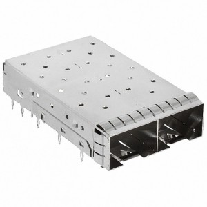 2007263-1 With Metal EMI Pipe Press-Fit Type 1X2 Port SFP+ CAGE Connector