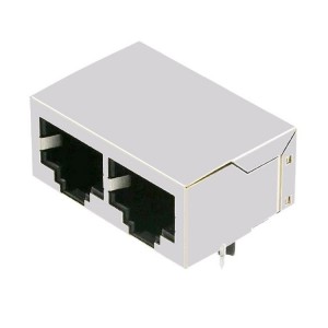 HR901201A Multiple Port 8P8C 100 Base-T LAN RJ45 1X2 Connectors Without LED