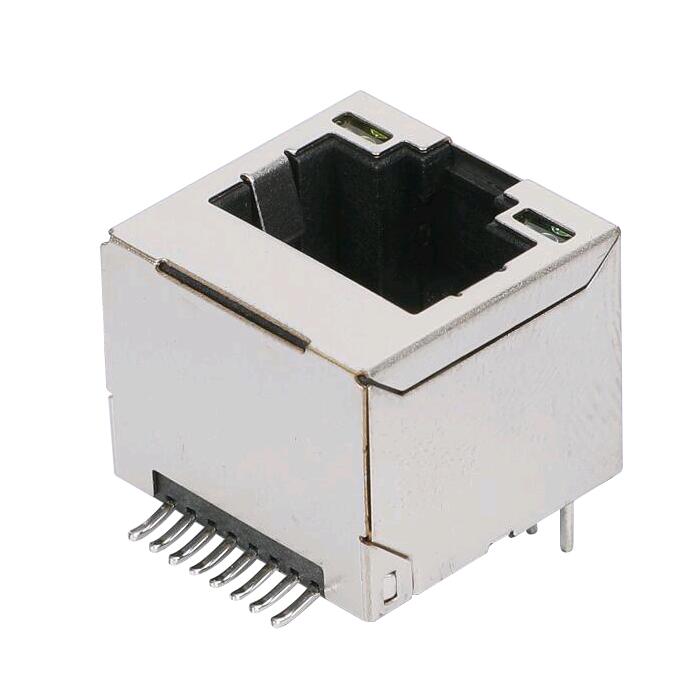 Quality Inspection for Amphenol connector - ZE15611EYJ 180 Degree With LED Modular Jack Vertical RJ45 Connector SMD 8P8C – Zhusun