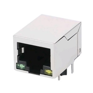 7499210121A Modular Jack Single Port Right Angle LAN RJ45 Connector With 100 Base-T PoE