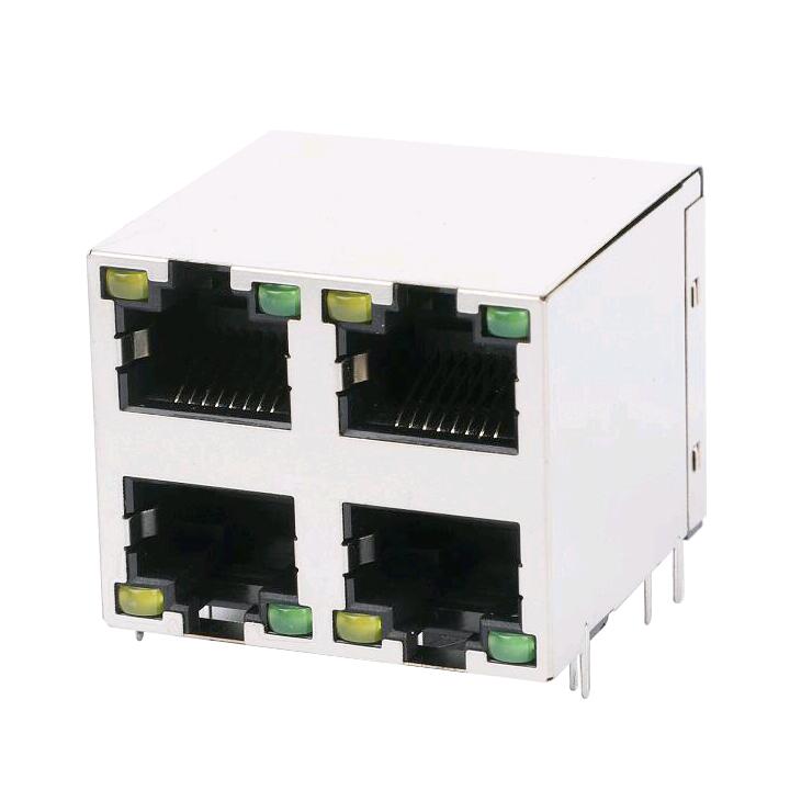 Leading Manufacturer for BOTHHAND connector - ZE31222ED 2×2 Port RJ45 Female Connector Without Magnetics – Zhusun