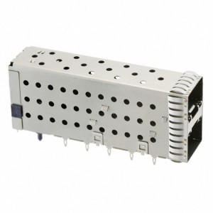 带光导金属 EMI 管压接型 2X1 端口 SFP+ 笼式连接器 SFP/SFP+/zSFP+，笼组件，数据速率（最大）16 Gb/s，外部弹簧