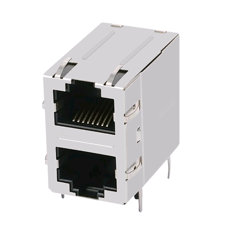 ARJ21A-MCSA-LU2 Stacked 2×1 RJ45 Connector Cum Integrated Magnetics