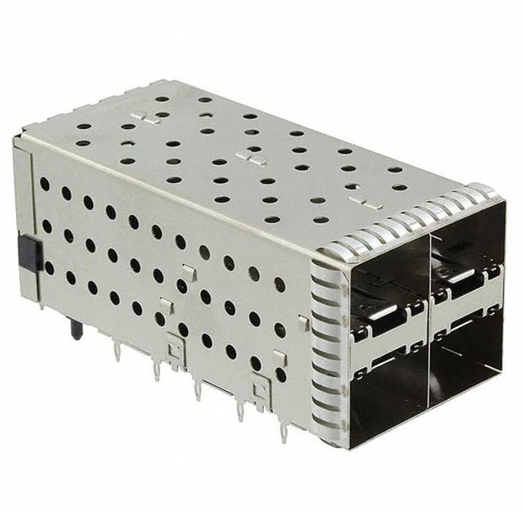 With Light guide Metal EMI Pipe Press-Fit Type 2X2 Port SFP+ CAGE Connector SFP/SFP+/zSFP+, Cage Assembly, Data Rate (Max) 16 Gb/s, External Springs Featured Image