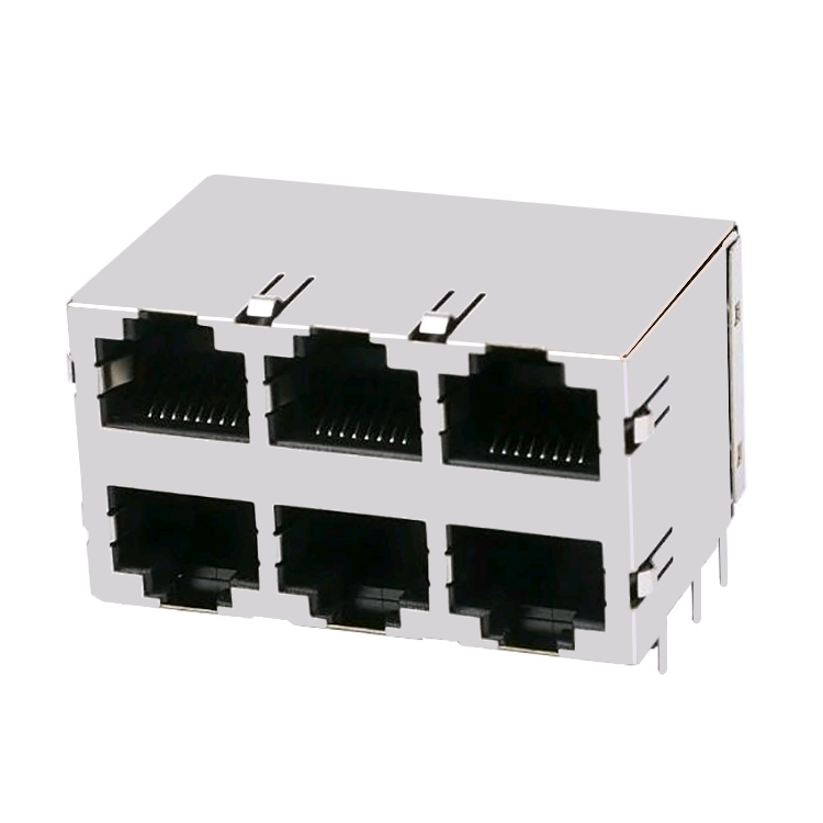 5569256-1 屏蔽模块化插孔 8P8C RJ45 连接器 2X3