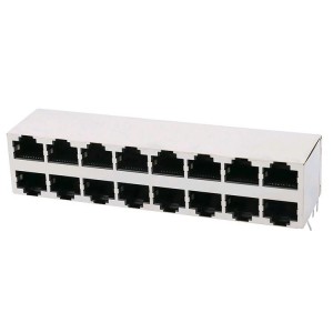 10021246-218LF Modular Jack Ethernet Connector Without LED 2×8 Port RJ45