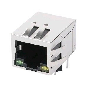 HR911105H Single Port Tab Down Integrated 100M Filter With LED RJ45 Connector