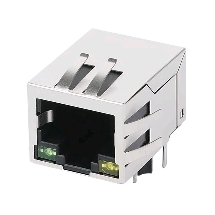 China Supplier 4 Port RJ45 connector - RJ45 Connector Modular Jack 8P10C Right Angle Shielded With LED & Transformer – Zhusun
