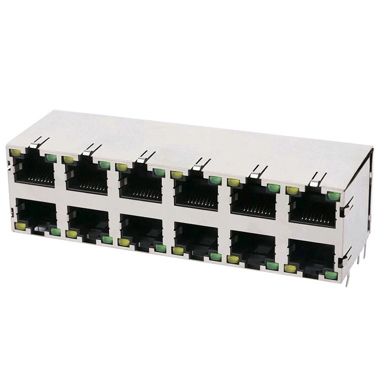 6116314-1 Without Magnetics 8P8C Modular Fast Jack Stacked 2×6 RJ45 Connectors Featured Image