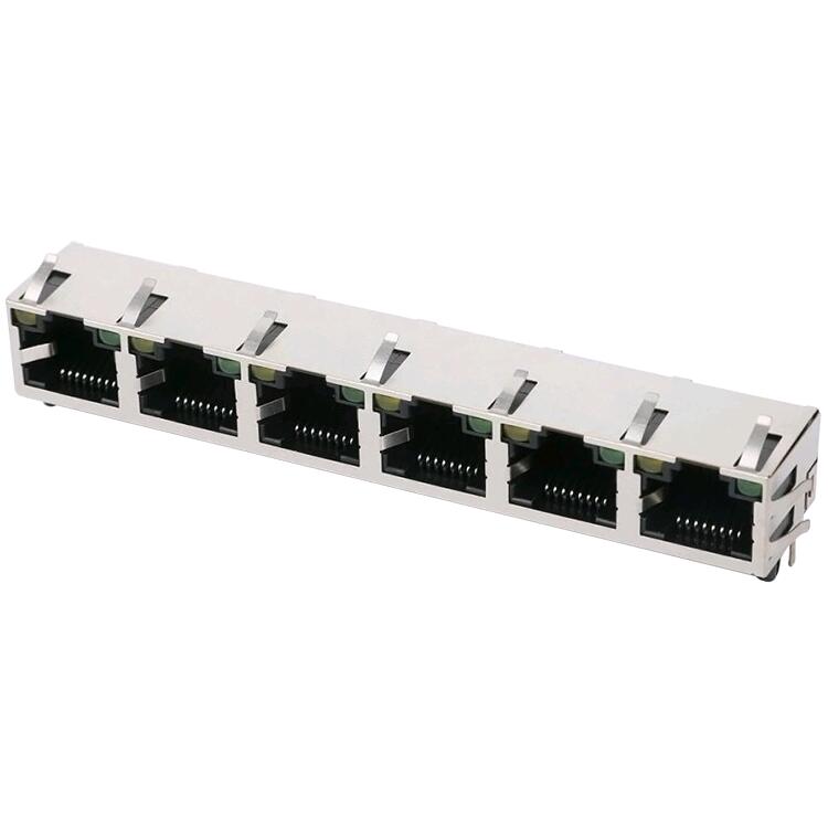 5406554-2 1 × 6 Multi-Port RJ45 Female Stock Connector