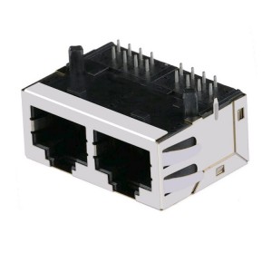 5-2301996-3 2301996-3 Without LED Tab UP 1000 Base-T Ethernet RJ45 Connector 1×2