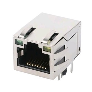 JD1-0004NL 100 Base-TX Fast Ethernet RJ45 Tab-UP with LEDs 8-pin intergrated magnetics connector