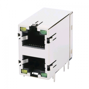 New Delivery for Bel connector - E5J88-A4L3F1-L With LED Ethernet RJ45 Socket 2×1 Port RJ45 Connector – Zhusun