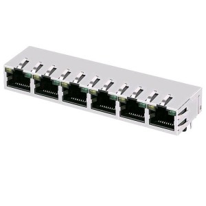 1-6610082-1 Tab-UP EMI Finger 10/100 Base-T Modular Jack 1×6 Port RJ45 Connectors Ethernet