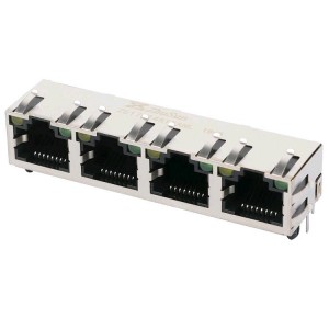 5406552-1 1×4 Quad Port 8P8C RJ45 Ethernet Connectors With LED