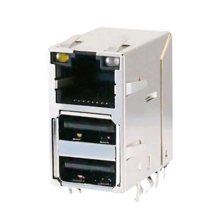 China Manufacturer for rj45 connector mould - ARJE-0029 RJ45 Integrated Double USB 2.0 Computer connector – Zhusun