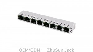 1-6610095-1 1-6610104-1 Tab-UP EMI Finger 100 Base-T Modular Jack 1×8 Port RJ45 Connectors