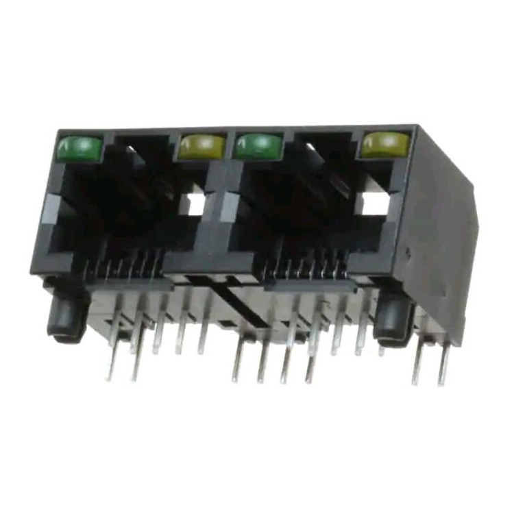 Hot-selling Stacked RJ45 Connector - JM16121-LN22-4F Modular Jack With LED 8P8C Unshielded RJ45 Connector 1×2 – Zhusun