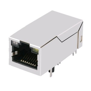 0826-1XX1-43-F Single Port Tab UP Gigabit Ethernet Lengthen RJ45 Connector With LED