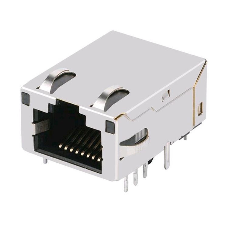 L8AT-1J1T-43 ሞዱላር ጃክ ዝቅተኛ መገለጫ RJ45 የሴት አያያዥ