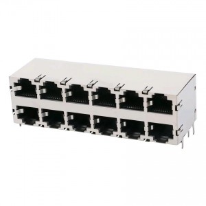 5569263-1 Without Magnetics 8P8C Modular Fast Jack Stacked RJ45 Connectors 2×6