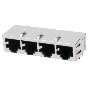 64F-1201GYD2NL Tab Down with LEDs integrated Magnetics connector 10/100 Base-TX RJ45 1×4