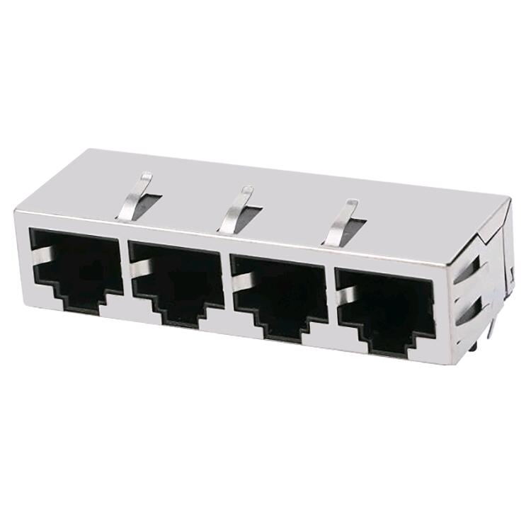 1X4 RJ45 CONNECTOR MODULE WITH INTEGRATED 10/100 BASE-TX MAGNETICS LU4T041A LF Featured Image