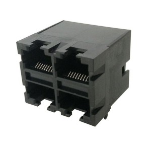 E5908-01A3F1-L Stacked Ganged Unshielded RJ45 Connector JACK 2X2