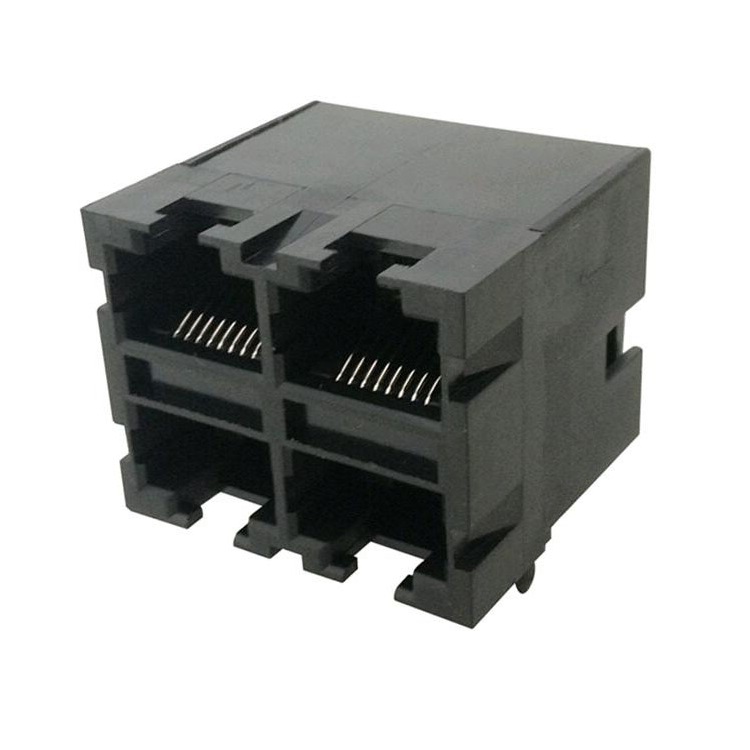OEM/ODM China Smd RJ45 Connector - E5908-01A3F1-L Stacked Ganged Unshielded RJ45 Connector JACK 2X2 – Zhusun