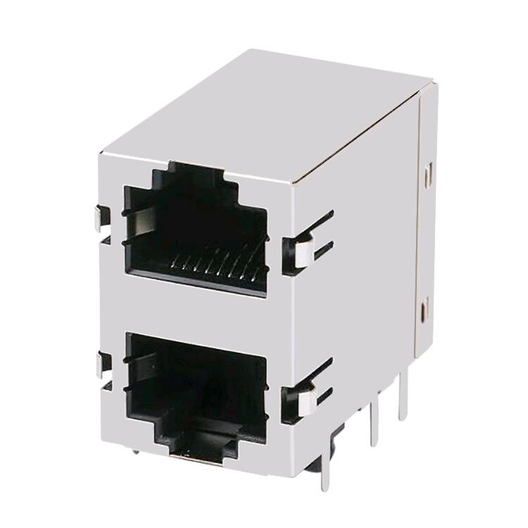 5569381-1 Tsy misy LED Ethernet Socket 2×1 Port RJ45 Connector