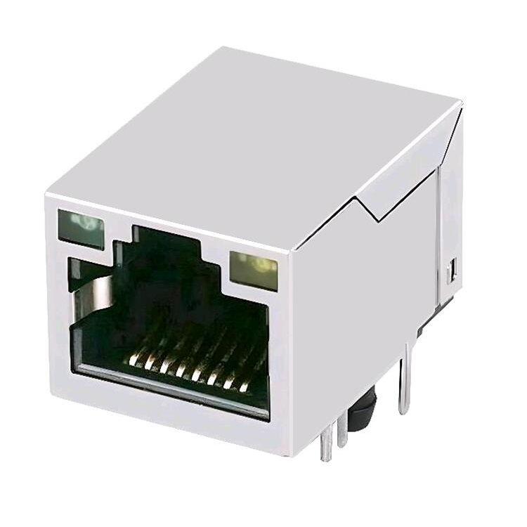 ARJM11D7-009-AB-CW2 10/100 Base-T Tab UP 8P8C 模块化，带 LED 以太网 RJ45 插孔