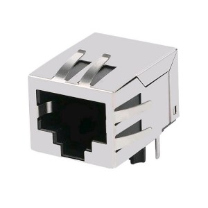 ARJ11A-MCSI-B-A-EKU2 Single Port Tab Down Integrated 100M Filter With LED RJ45 Connector