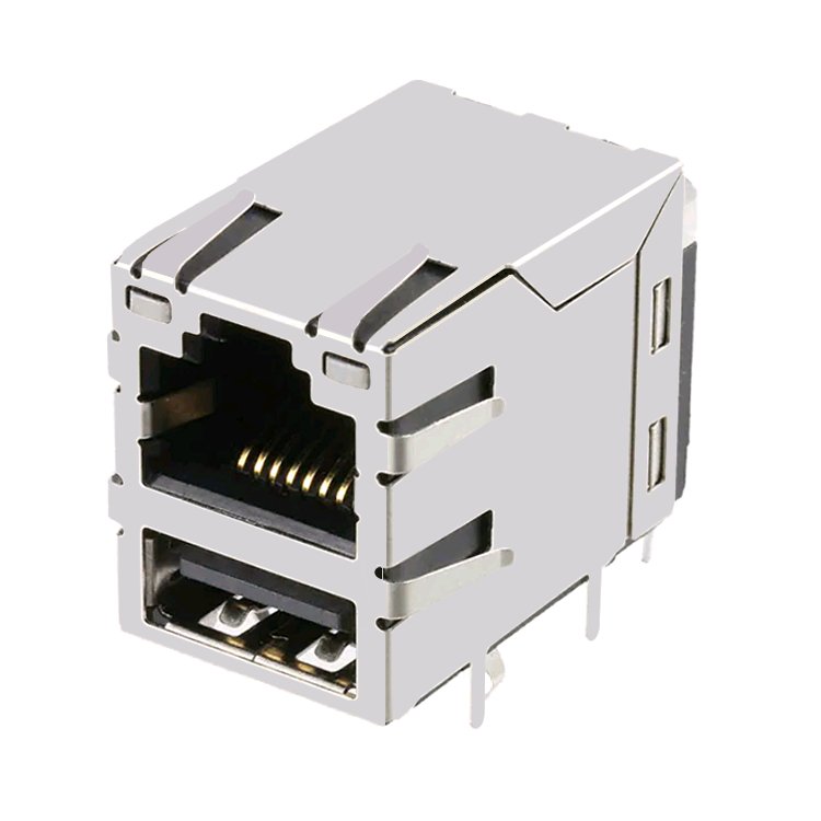 0821-1A1T-43-F Нэг порт RJ45 нэгдсэн USB 2.0 Компьютерийн холбогч