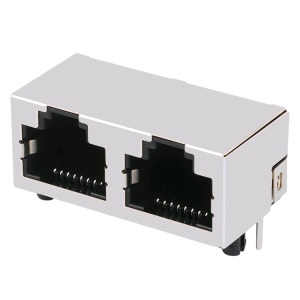 ZE15712NN 8P8C Modular Jack 1X2 Dual Ports RJ45 Connector Without Magnetic