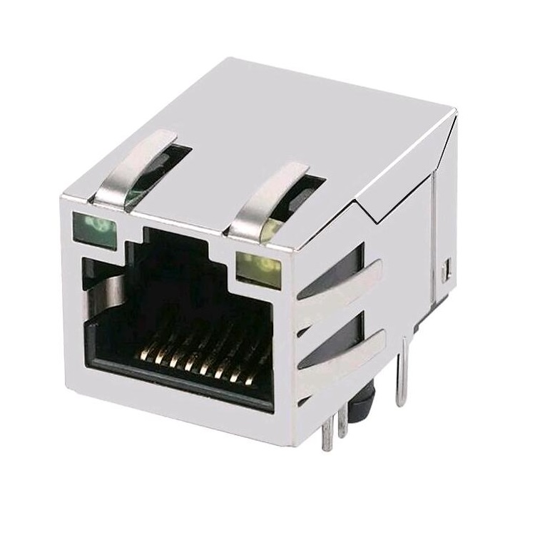 ARJ11C-MBSAS-A-BA-7MU2 Single Port Tab Up Með LED 1000Base-T Ethernet 10Pin RJ45 tengi