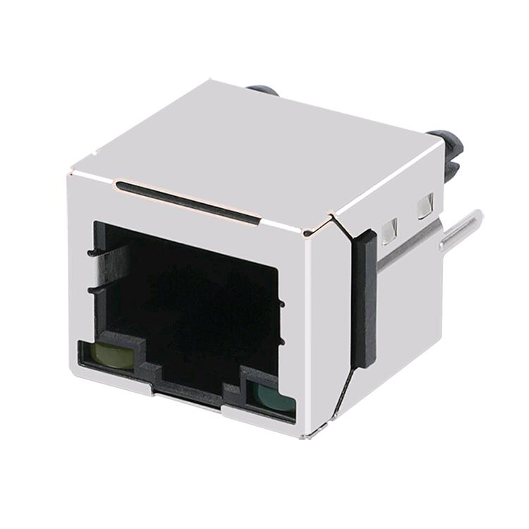 RJHSE3380 180 Degree With LED Modular Jack Vertical RJ45 Female Connector