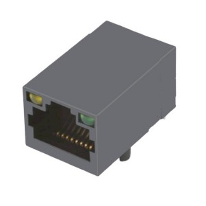 JFM24K13-01P1-4F With LED Tab UP PCB Jack 100 Base-T Unshielded RJ45 Ethernet Connector