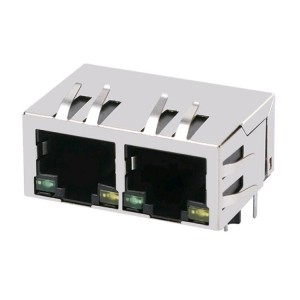 J8064D628ANL 10/100 Base-TX RJ45 1×2 Tab-Down with LEDs integrated magnetics connector