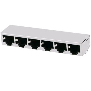 SI-60193-F 1X6 RJ45 CONNECTOR MODULE WITH 100 BASE-T MAGNETICS