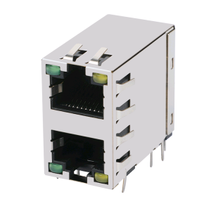 6368011-1 8P8C PCB Modular Jack Ethernet 2×1 RJ45 Connector With LED