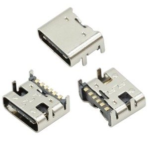 WR-COM USB 3.1 Type C Vertical THR Receptacle Horizontal H:6.5/9.3/10.6mm